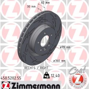 Disc frana ZIMMERMANN 450.5202.55 LAND ROVER RANGE ROVER SPORT I (L320) 4,999 cmc (508PN(AJ133) benzina 375 ZIMMERMANN 450.5202.55