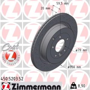 Disc frana ZIMMERMANN 450.5203.52 LAND ROVER RANGE ROVER SPORT I (L320) 2,993 cmc (306DT(TDV6) diesel 211 ZIMMERMANN 450.5203.52