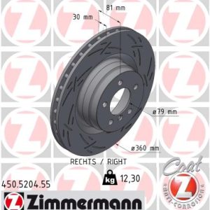 Disc frana ZIMMERMANN 450.5204.55 LAND ROVER RANGE ROVER III (L322) 4,999 cmc (508PN(AJ133) benzina 375 ZIMMERMANN 450.5204.55