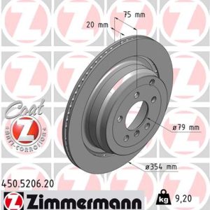 Disc frana ZIMMERMANN 450.5206.20 LAND ROVER RANGE ROVER III (L322) 4,367 cmc (448DT(DITC) diesel 313 ZIMMERMANN 450.5206.20
