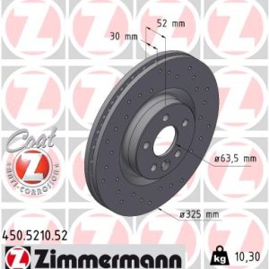 Disc frana ZIMMERMANN 450.5210.52 LAND ROVER DISCOVERY SPORT VAN (L550) 1,997 cmc (PT204(AJ20P4) benzina 241 ZIMMERMANN 450.5210.52