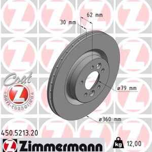Disc frana ZIMMERMANN 450.5213.20 LAND ROVER RANGE ROVER SPORT II (L494) 2,995 cmc (306PS(AJ126) benzina 340 ZIMMERMANN 450.5213.20