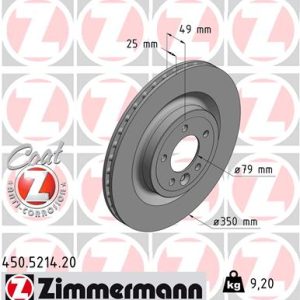 Disc frana ZIMMERMANN 450.5214.20 LAND ROVER RANGE ROVER IV (L405) 5,000 cmc (508PS(AJ133) benzina 525 ZIMMERMANN 450.5214.20