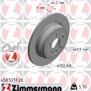 Disc frana ZIMMERMANN 450.5217.20 LAND ROVER FREELANDER 2 (L359) 2,179 cmc (224DT(DW12BTED4) diesel 190 ZIMMERMANN 450.5217.20