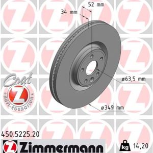 Disc frana ZIMMERMANN 450.5225.20 LAND ROVER RANGE ROVER EVOQUE (L538) 2,179 cmc (224DT(DW12BTED4) diesel 150 ZIMMERMANN 450.5225.20