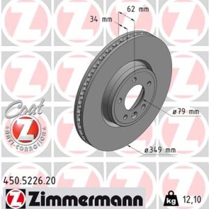 Disc frana ZIMMERMANN 450.5226.20 LAND ROVER RANGE ROVER SPORT II (L494) 2,995 cmc (306PS(AJ126) benzina 340 ZIMMERMANN 450.5226.20