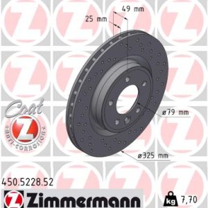 Disc frana ZIMMERMANN 450.5228.52 LAND ROVER RANGE ROVER SPORT II (L494) 1,999 cmc (204DTA(AJ20D4) diesel 241 ZIMMERMANN 450.5228.52