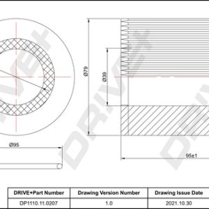 Filtru ulei DRIVE DP1110.11.0207 LAND ROVER RANGE ROVER IV (L405) 2,993 cmc (306DT(TDV6) diesel 258 DRIVE DP1110.11.0207
