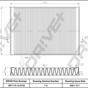 Filtru aer habitaclu DRIVE DP1110.12.0122 LAND ROVER DISCOVERY SPORT (L550) 1,997 cmc (PT204(AJ20P4) benzina/elector 250 DRIVE DP1110.12.0122