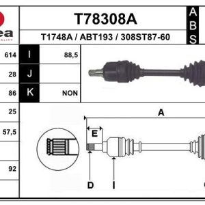 Planetara EAI T78308A LAND ROVER FREELANDER I (L314) 1,796 cmc (18 K4F) benzina 117 EAI T78308A