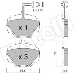 Set placute frana METELLI 22-0353-1 LAND ROVER DISCOVERY I (LJ) 2,495 cmc (12 L, 21 L, 17 L) diesel 113 METELLI 22-0353-1