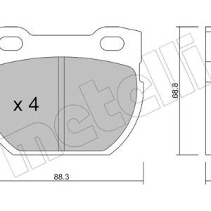 Set placute frana METELLI 22-0354-0 LAND ROVER DEFENDER Cabrio (L316) 2,495 cmc (12 J) diesel 69 METELLI 22-0354-0
