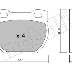Set placute frana METELLI 22-0354-1 LAND ROVER DEFENDER Pick Up (L316) 2,198 cmc (DT224(PUMA) diesel 122 METELLI 22-0354-1