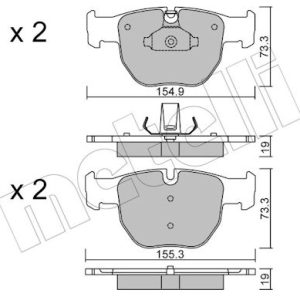 Set placute frana METELLI 22-0598-0 LAND ROVER RANGE ROVER III (L322) 2,926 cmc (306D1(M57D30) diesel 177 METELLI 22-0598-0