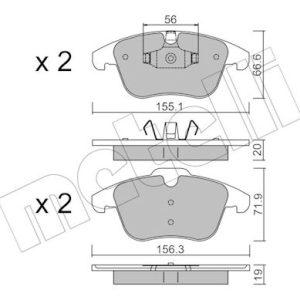 Set placute frana METELLI 22-0675-0 LAND ROVER RANGE ROVER EVOQUE (L538) 1,999 cmc (204DTA(AJ20D4) diesel 241 METELLI 22-0675-0