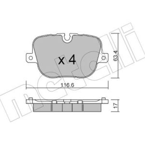 Set placute frana METELLI 22-0837-0 LAND ROVER RANGE ROVER III (L322) 4,367 cmc (448DT(DITC) diesel 313 METELLI 22-0837-0