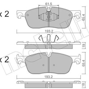 Set placute frana METELLI 22-1123-0 LAND ROVER RANGE ROVER EVOQUE Cabriolet (L538) 1,999 cmc (204DTD(AJ20D4) diesel 150 METELLI 22-1123-0
