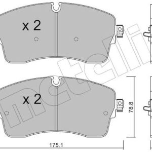 Set placute frana METELLI 22-1250-0 LAND ROVER RANGE ROVER IV (L405) 1,997 cmc (PT204(AJ20P4) benzina/elector 404 METELLI 22-1250-0