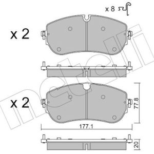 Set placute frana METELLI 22-1342-0 LAND ROVER DISCOVERY SPORT (L550) 1,999 cmc (204DTD(AJ20D4) diesel 163 METELLI 22-1342-0