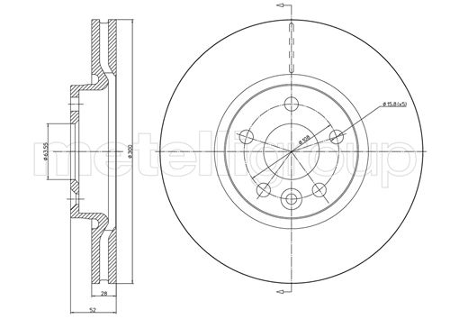 Disc frana METELLI 23-0896C LAND ROVER FREELANDER 2 VAN (L359) 2,179 cmc (224DT(DW12BTED4) diesel 160 METELLI 23-0896C