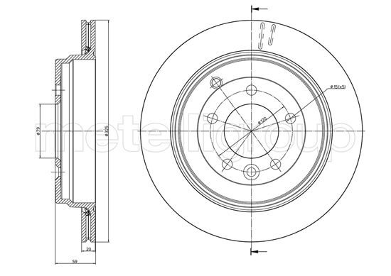 Disc frana METELLI 23-1019C LAND ROVER DISCOVERY IV (L319) 2,720 cmc (276DT(TDV6) diesel 190 METELLI 23-1019C