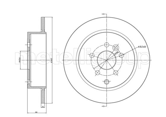 Disc frana METELLI 23-1052C LAND ROVER FREELANDER 2 (L359) 2,179 cmc (224DT(DW12BTED4) diesel 156 METELLI 23-1052C