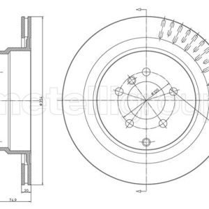 Disc frana METELLI 23-1731C LAND ROVER RANGE ROVER III (L322) 4,999 cmc (508PN(AJ133) benzina 375 METELLI 23-1731C