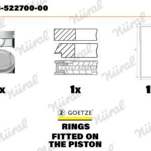 Set raparatii piston / bucsa cursa cilindru NURAL 88-522700-00 LAND ROVER FREELANDER I (L314) 1,796 cmc (18 K4F) benzina 117 NURAL 88-522700-00