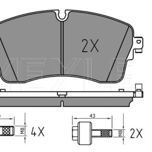 Set placute frana MEYLE 025 224 8517/PD LAND ROVER DISCOVERY SPORT (L550) 1,999 cmc (204DTD(AJ20D4) diesel 180 MEYLE 025 224 8517/PD