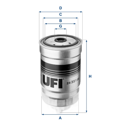 Filtru combustibil UFI 24.351.00 LAND ROVER RANGE ROVER I 2,393 cmc (11 A) diesel 106 UFI 24.351.00