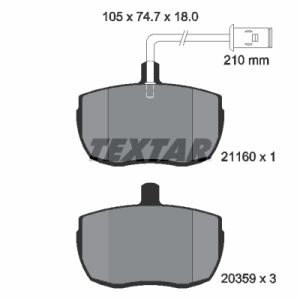 Set placute frana TEXTAR 2116002 LAND ROVER RANGE ROVER I 2,393 cmc (11 A) diesel 106 TEXTAR 2116002