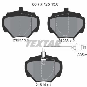 Set placute frana TEXTAR 2123701 LAND ROVER RANGE ROVER I 2,498 cmc (95 A) diesel 121 TEXTAR 2123701