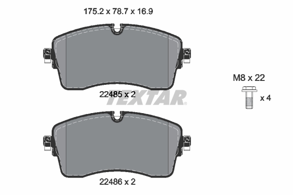 Set placute frana TEXTAR 2248501 LAND ROVER RANGE ROVER EVOQUE (L538) 1,999 cmc (204DTA(AJ20D4) diesel 241 TEXTAR 2248501