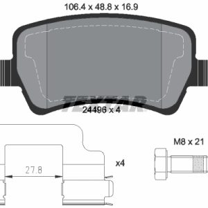 Set placute frana TEXTAR 2449601 LAND ROVER RANGE ROVER EVOQUE (L538) 1,997 cmc (PT204(AJ20P4) benzina 290 TEXTAR 2449601