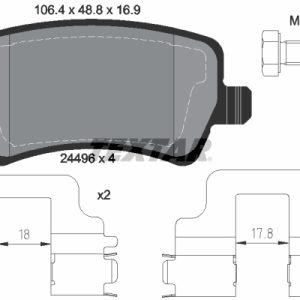 Set placute frana TEXTAR 2449602 LAND ROVER FREELANDER 2 VAN (L359) 2,179 cmc (224DT(DW12BTED4) diesel 160 TEXTAR 2449602