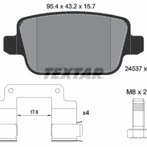 Set placute frana TEXTAR 2453702 LAND ROVER FREELANDER 2 (L359) 2,179 cmc (DW12BTED4, 224DT(DW12BTED4) diesel 150 TEXTAR 2453702