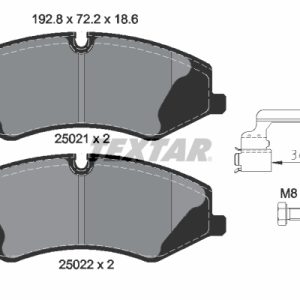 Set placute frana TEXTAR 2502101 LAND ROVER RANGE ROVER III (L322) 3,628 cmc (368DT(LION) diesel 272 TEXTAR 2502101