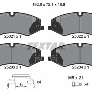 Set placute frana TEXTAR 2502201 LAND ROVER DEFENDER Station Wagon (L663) 5,000 cmc (508PS(AJ133) benzina 500 TEXTAR 2502201