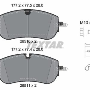 Set placute frana TEXTAR 2651001 LAND ROVER DISCOVERY SPORT (L550) 1,997 cmc (PT204(AJ20P4) benzina/elector 290 TEXTAR 2651001