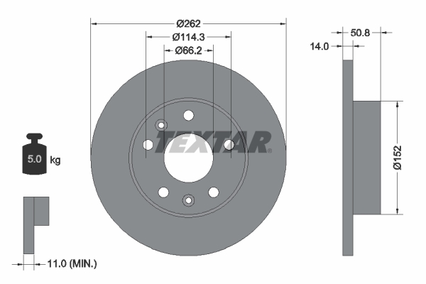 Disc frana TEXTAR 92102900 LAND ROVER FREELANDER I (L314) 1,796 cmc (18 K4F) benzina 120 TEXTAR 92102900