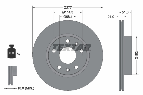Disc frana TEXTAR 92115703 LAND ROVER FREELANDER I (L314) 1,951 cmc (204D3(M47D20) diesel 112 TEXTAR 92115703