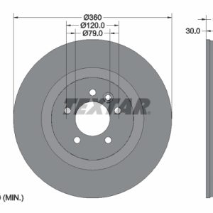 Disc frana TEXTAR 92162005 LAND ROVER DISCOVERY IV (L319) 2,993 cmc (306DT(TDV6) diesel 249 TEXTAR 92162005