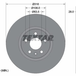 Disc frana TEXTAR 92162305 LAND ROVER FREELANDER 2 (L359) 1,999 cmc (204PT(GTDI) benzina 241 TEXTAR 92162305