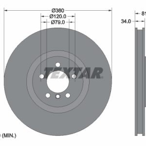 Disc frana TEXTAR 92233905 LAND ROVER RANGE ROVER III (L322) 4,999 cmc (508PN(AJ133) benzina 375 TEXTAR 92233905
