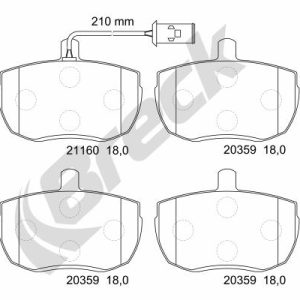 Set placute frana BRECK 21160 00 701 10 LAND ROVER RANGE ROVER I 3,528 cmc (11 D) benzina 126 BRECK 21160 00 701 10