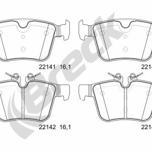 Set placute frana BRECK 22141 00 554 00 LAND ROVER RANGE ROVER EVOQUE Cabriolet (L538) 1,999 cmc (204PT(GTDI) benzina 241 BRECK 22141 00 554 00
