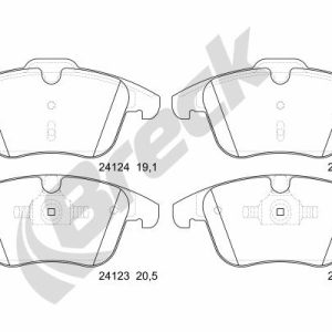 Set placute frana BRECK 24123 00 701 00 LAND ROVER DISCOVERY SPORT (L550) 1,999 cmc (204DTD(AJ20D4) diesel 150 BRECK 24123 00 701 00