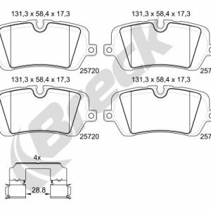 Set placute frana BRECK 25720 00 554 00 LAND ROVER RANGE ROVER IV (L405) 2,993 cmc (306DT(TDV6) Diesel/electro 340 BRECK 25720 00 554 00