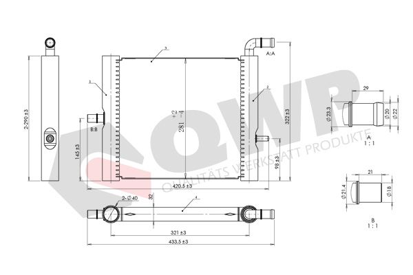 Radiator racire motor QWP WRA513 LAND ROVER RANGE ROVER IV (L405) 2,993 cmc (306DT(TDV6) Diesel/electro 340 QWP WRA513