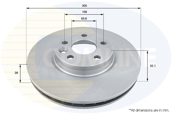 Disc frana COMLINE ADC1237V LAND ROVER FREELANDER 2 (L359) 2,179 cmc (224DT(DW12BTED4) diesel 152 COMLINE ADC1237V